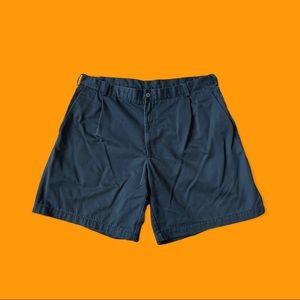 Nike Golf Shorts Flat Front Chinos Dark Blue 100% Cotton Men Size 40